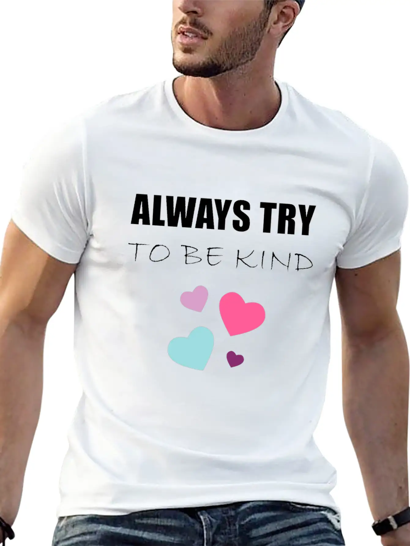 TRY TO BE KIND Essential Cotton Tee For Daily Outfits – Unisex Style