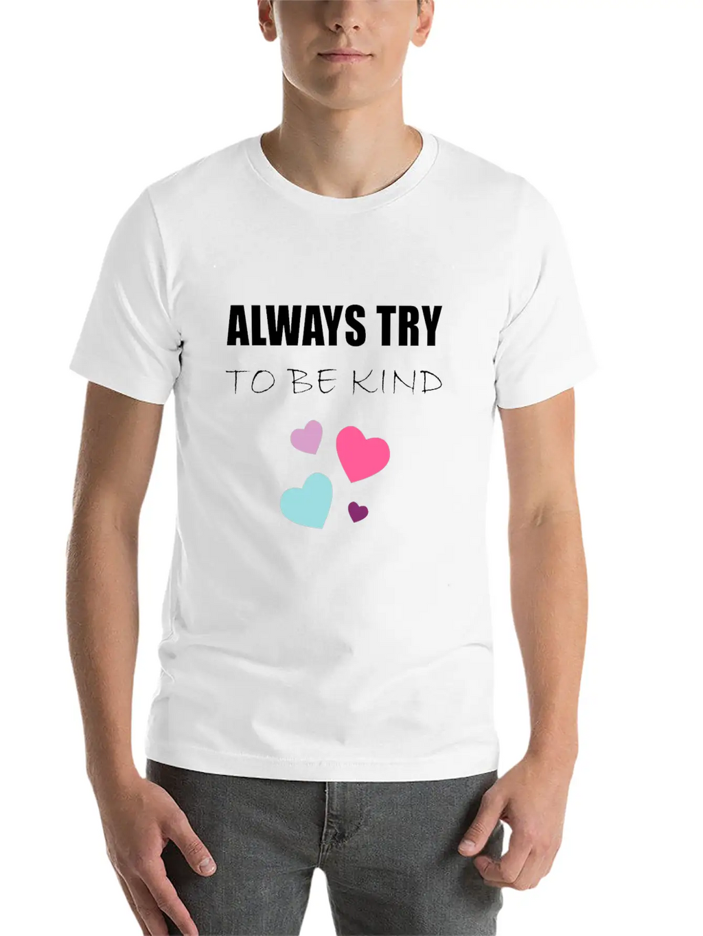 TRY TO BE KIND Essential Cotton Tee For Daily Outfits – Unisex Style