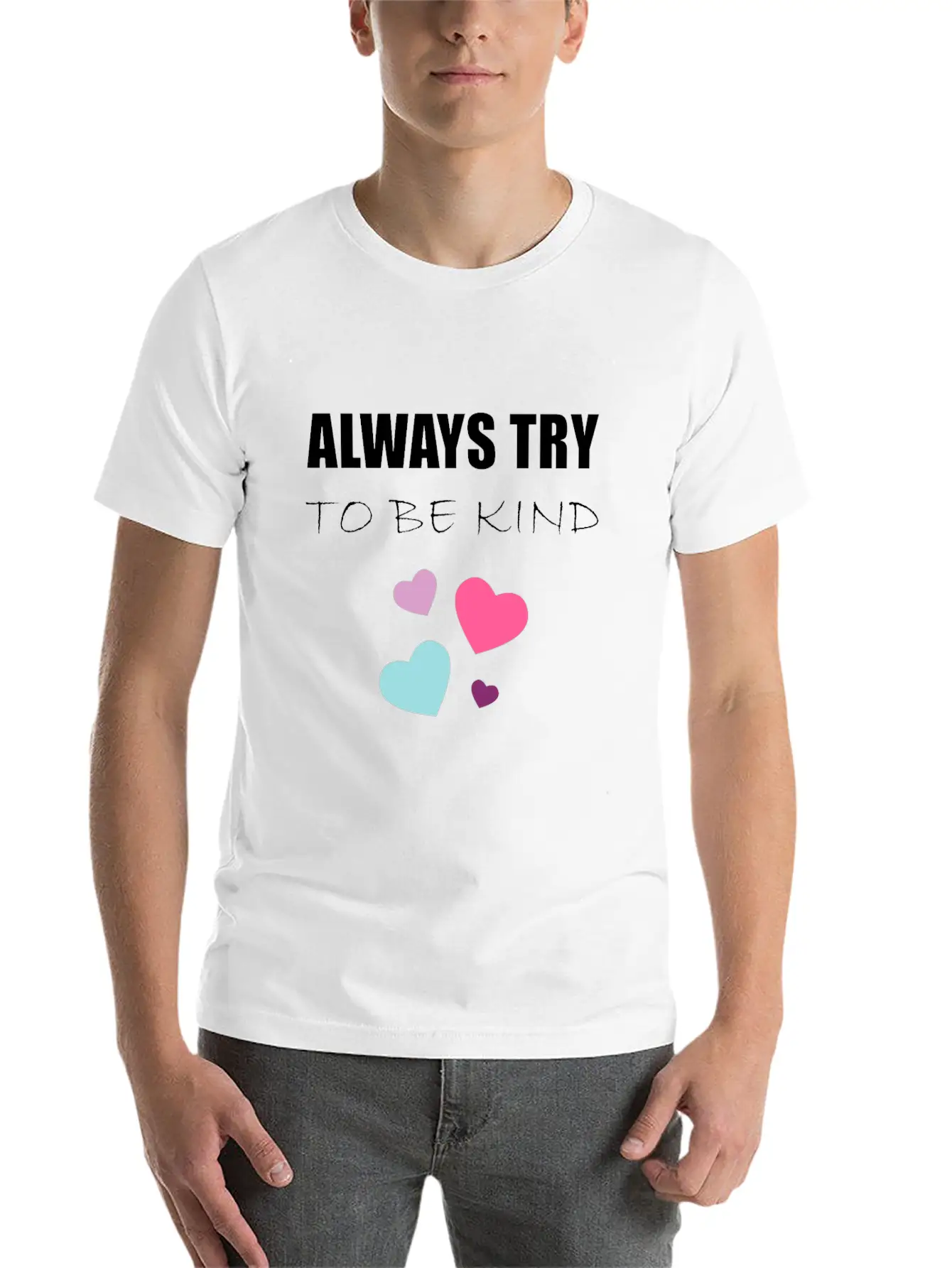 TRY TO BE KIND Essential Cotton Tee For Daily Outfits – Unisex Style