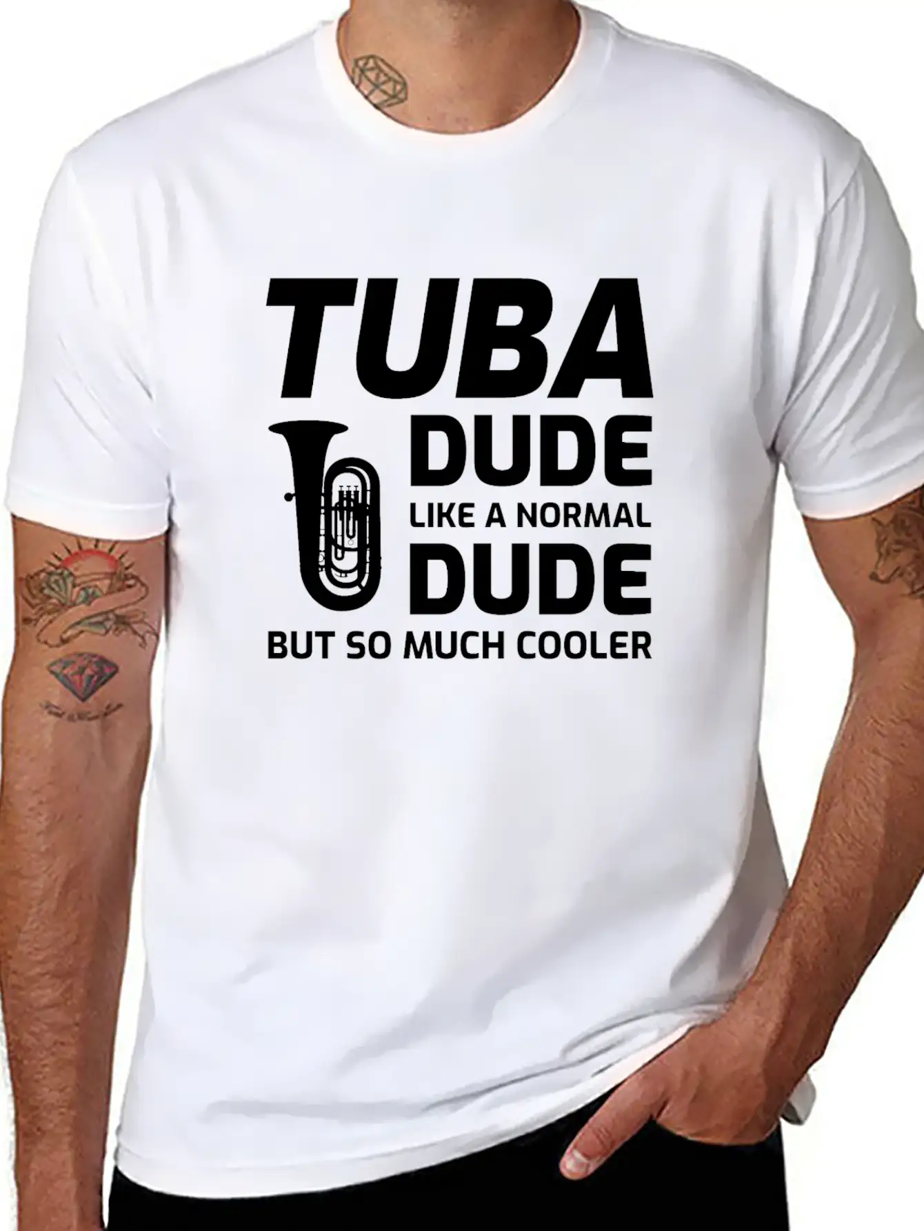Tuba Marching Band Player Musical Instrument Relaxed Everyday Tee – Lightweight And Durable Cotton