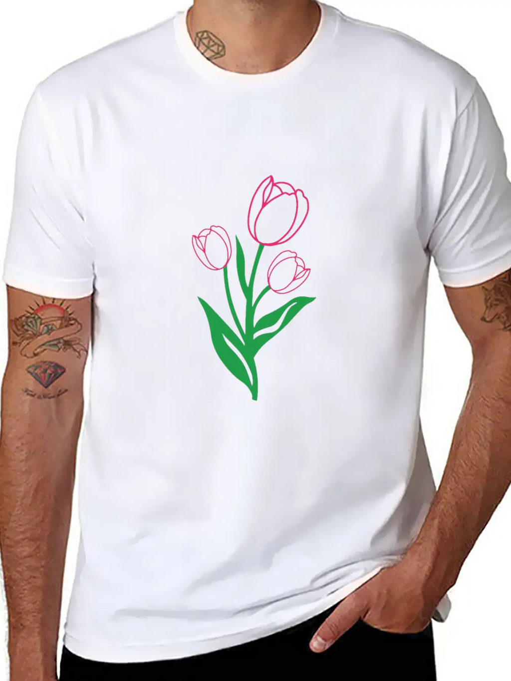 Tulip Gardening Colourful Modern Fit Casual T-Shirt – Clean And Versatile Design