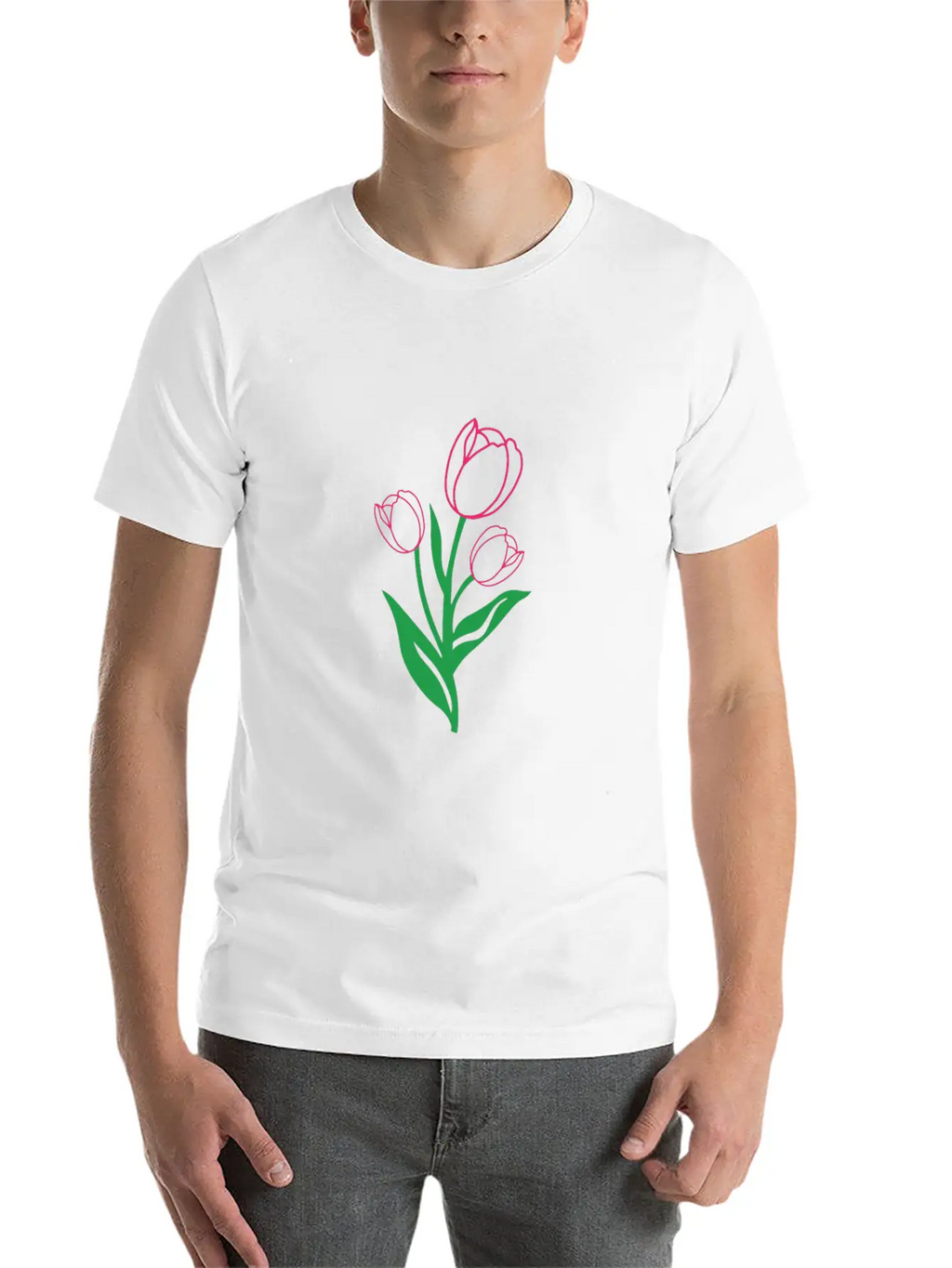 Tulip Gardening Colourful Modern Fit Casual T-Shirt – Clean And Versatile Design