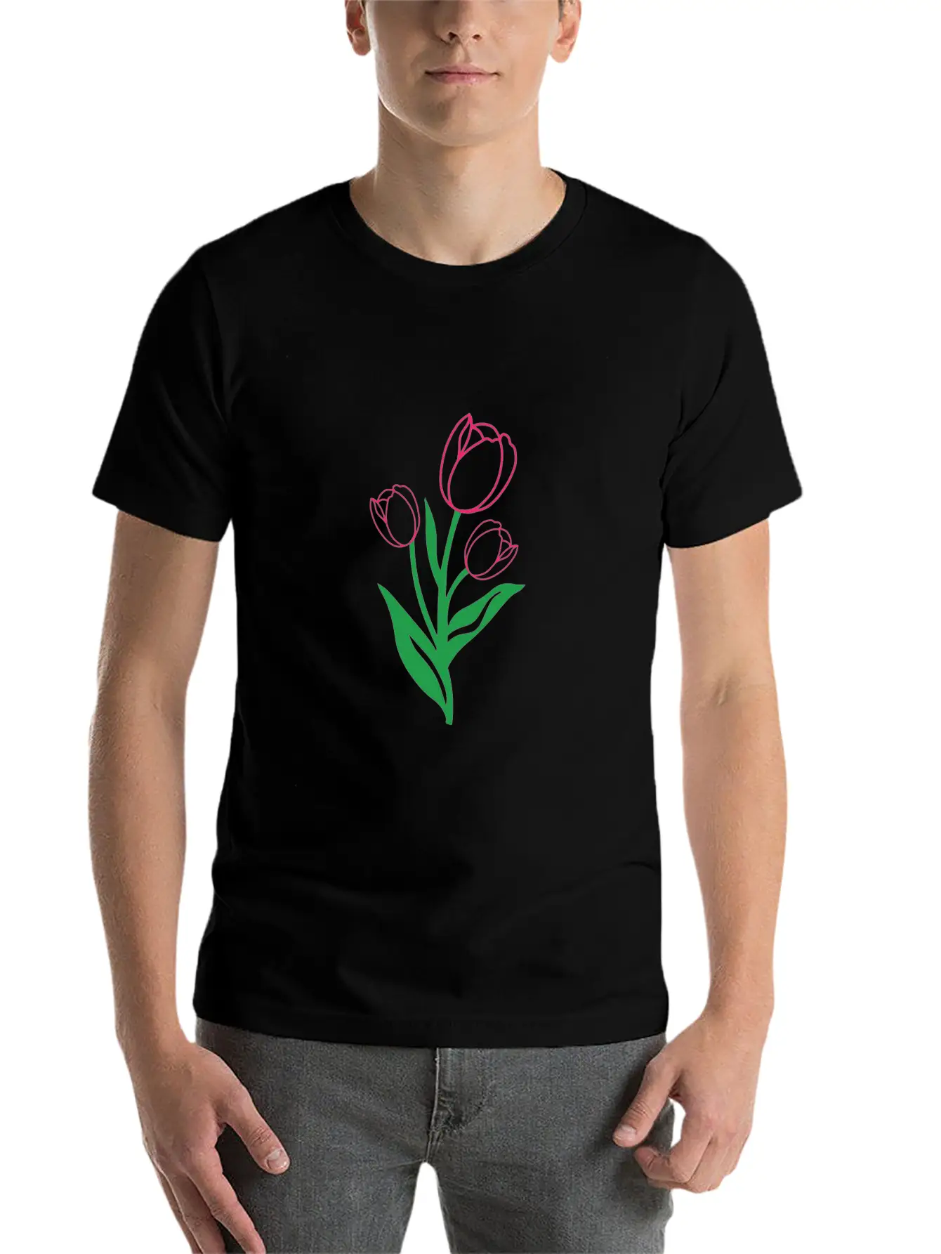 Tulip Gardening Colourful Modern Fit Casual T-Shirt – Clean And Versatile Design