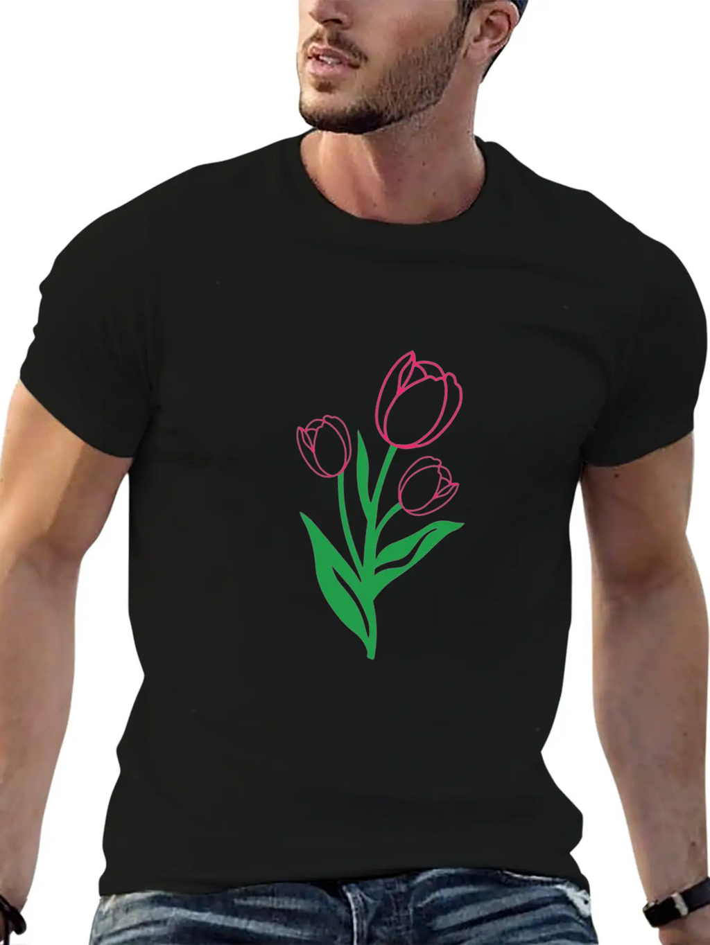 Tulip Gardening Colourful Modern Fit Casual T-Shirt – Clean And Versatile Design