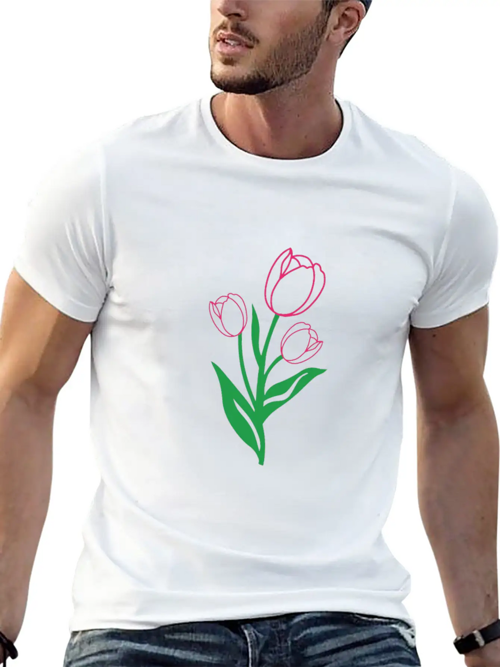 Tulip Gardening Colourful Modern Fit Casual T-Shirt – Clean And Versatile Design
