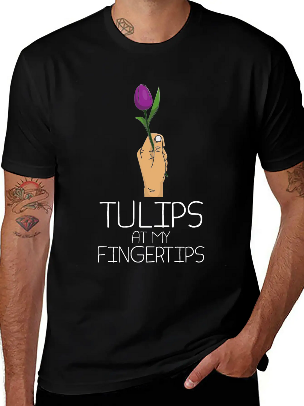 Tulip Gardening Fingertip Tulips Timeless Short Sleeve Tee – Comfy And Minimalist Design
