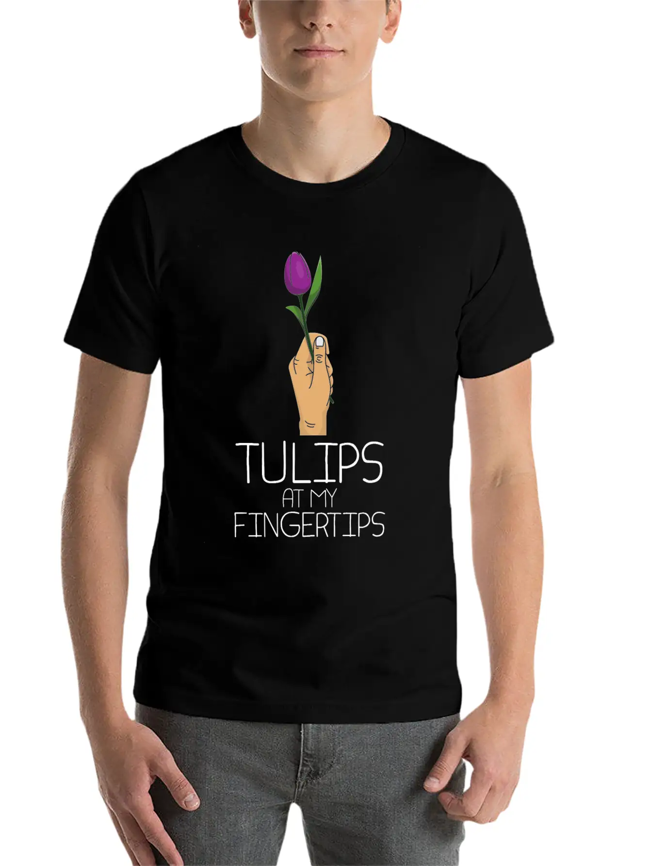 Tulip Gardening Fingertip Tulips Timeless Short Sleeve Tee – Comfy And Minimalist Design