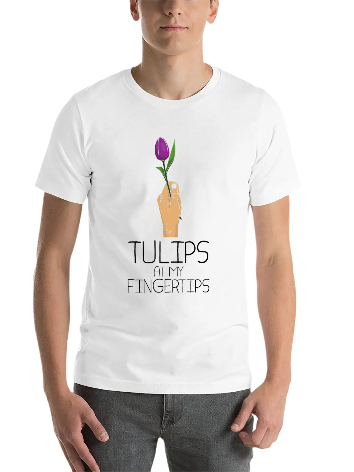 Tulip Gardening Fingertip Tulips Timeless Short Sleeve Tee – Comfy And Minimalist Design