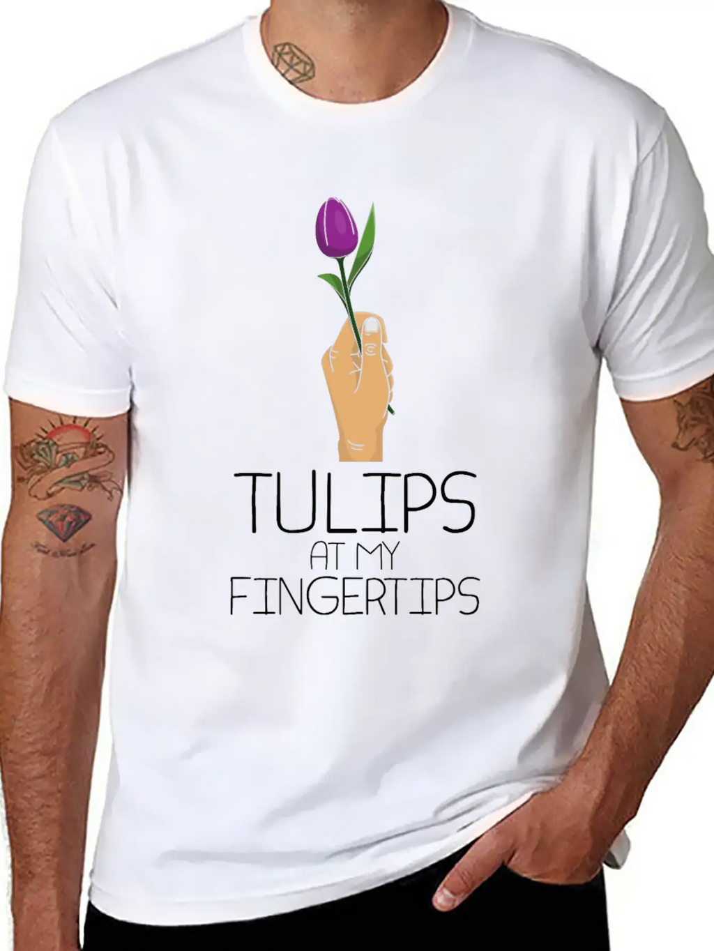 Tulip Gardening Fingertip Tulips Timeless Short Sleeve Tee – Comfy And Minimalist Design