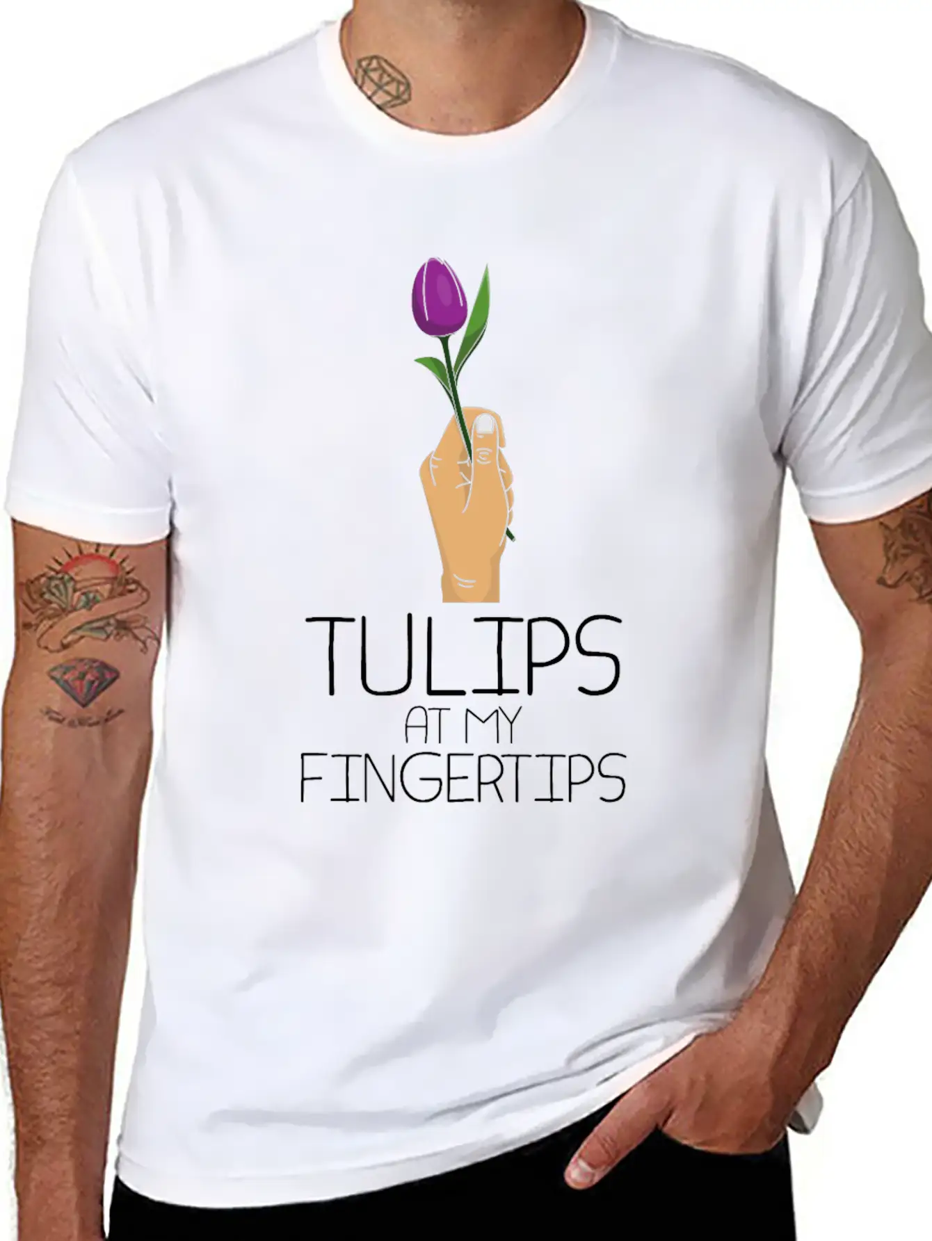 Tulip Gardening Fingertip Tulips Timeless Short Sleeve Tee – Comfy And Minimalist Design