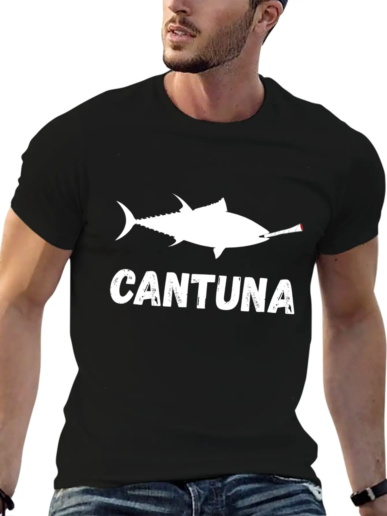 Tuna Fish Cannabis Joint Souvenir Gifts Breathable Soft Cotton T-Shirt – Timeless Casual Look