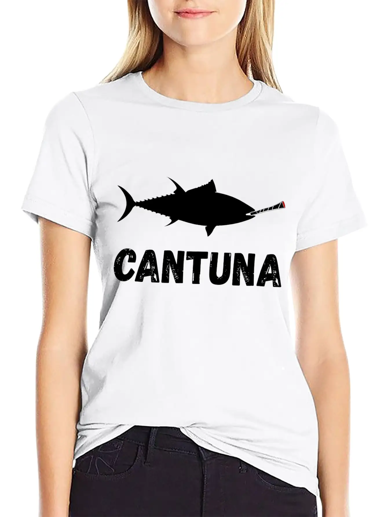 Tuna Fish Cannabis Joint Souvenir Gifts Breathable Soft Cotton T-Shirt – Timeless Casual Look