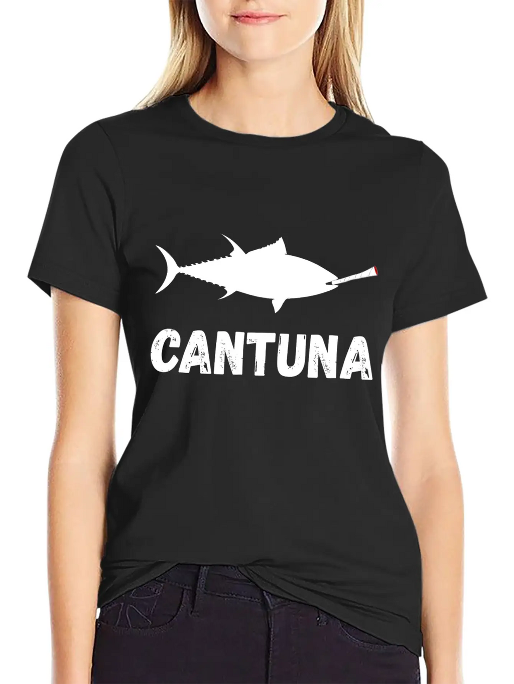 Tuna Fish Cannabis Joint Souvenir Gifts Breathable Soft Cotton T-Shirt – Timeless Casual Look