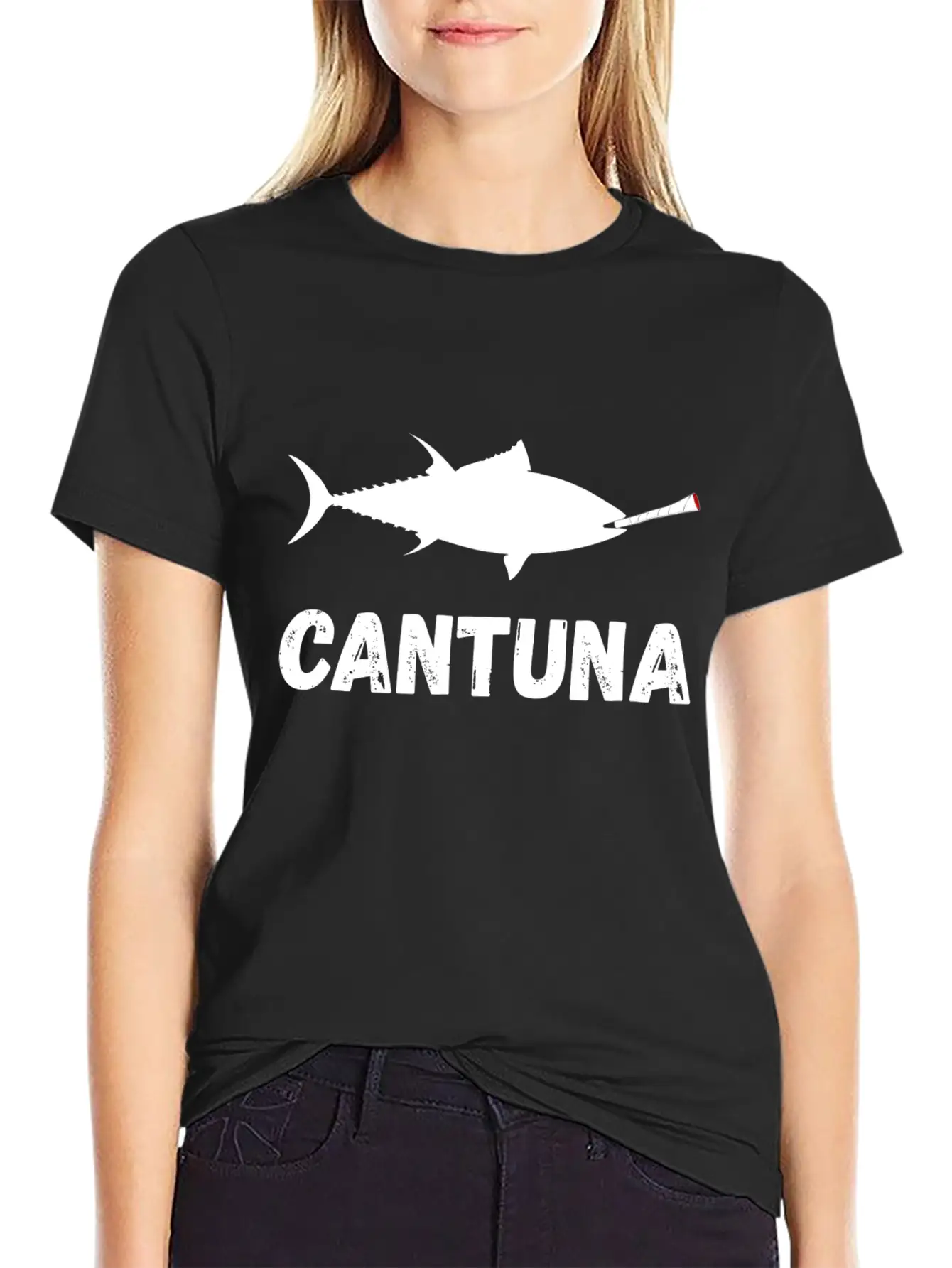 Tuna Fish Cannabis Joint Souvenir Gifts Breathable Soft Cotton T-Shirt – Timeless Casual Look