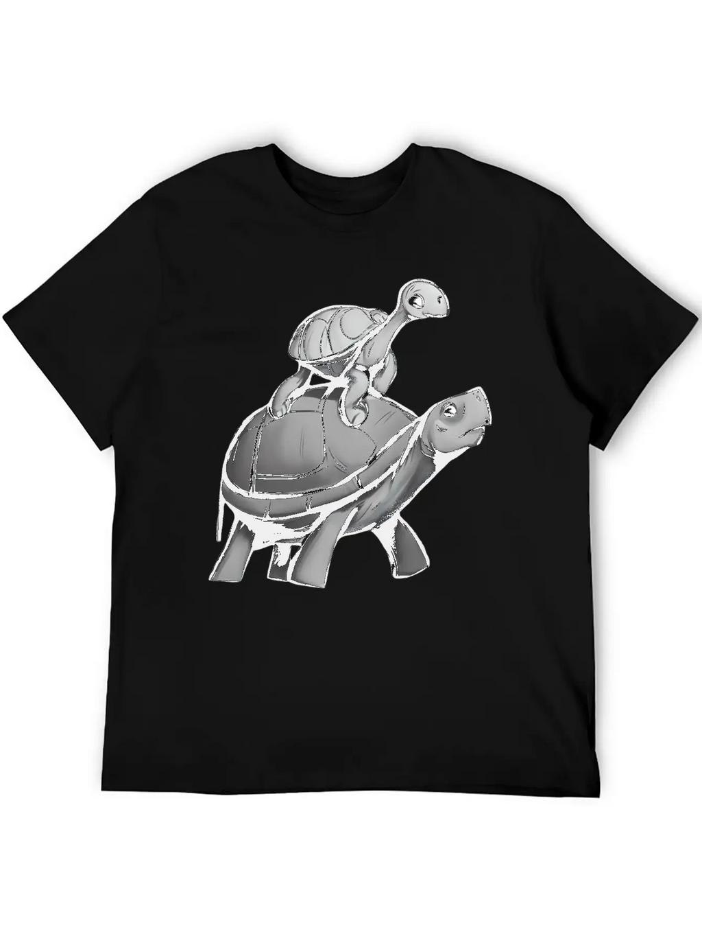Turtle Rides On Turtle Stylish Everyday T-Shirt – Unisex Basic Cotton Tee