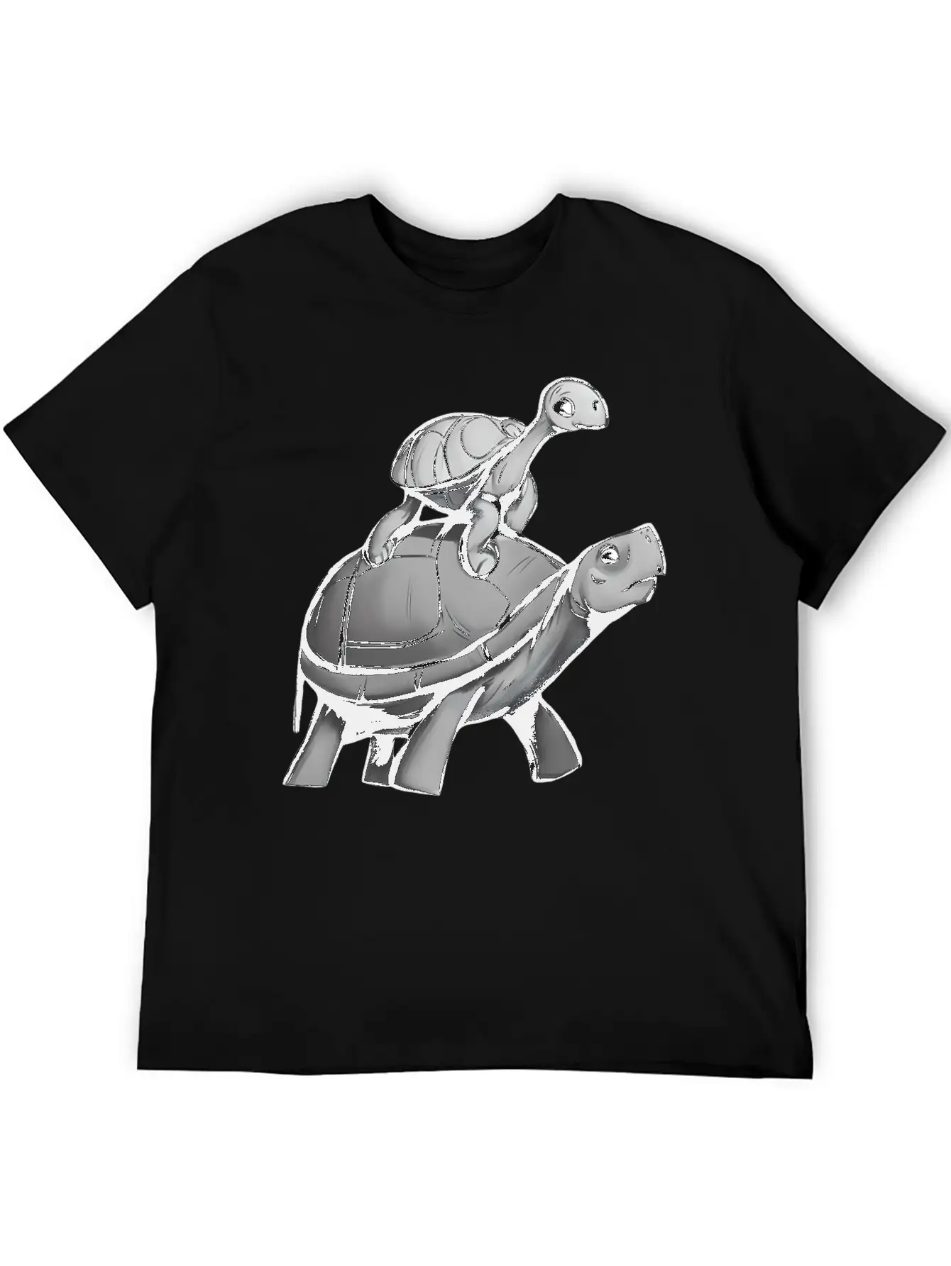 Turtle Rides On Turtle Stylish Everyday T-Shirt – Unisex Basic Cotton Tee