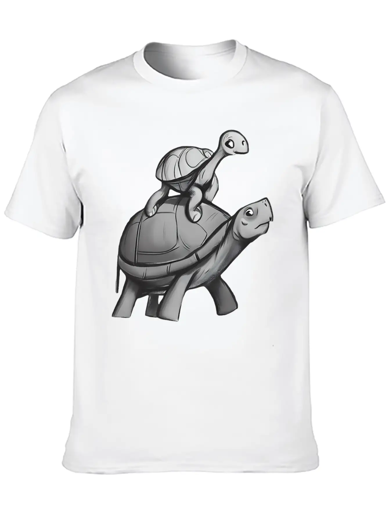 Turtle Rides On Turtle Stylish Everyday T-Shirt – Unisex Basic Cotton Tee