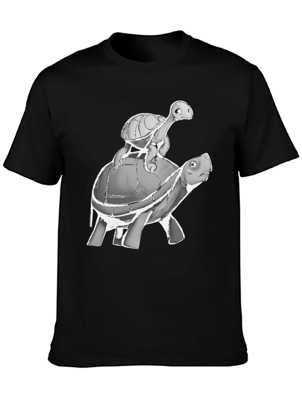 Turtle Rides On Turtle Stylish Everyday T-Shirt – Unisex Basic Cotton Tee