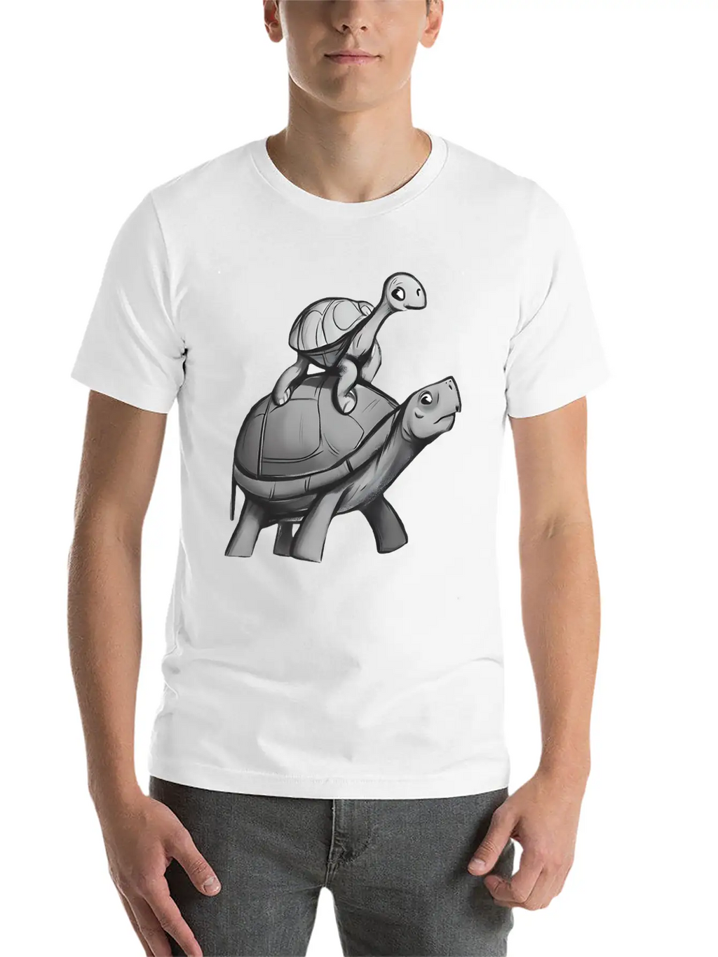 Turtle Rides On Turtle Stylish Everyday T-Shirt – Unisex Basic Cotton Tee