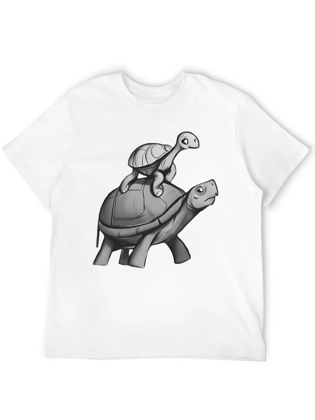 Turtle Rides On Turtle Stylish Everyday T-Shirt – Unisex Basic Cotton Tee