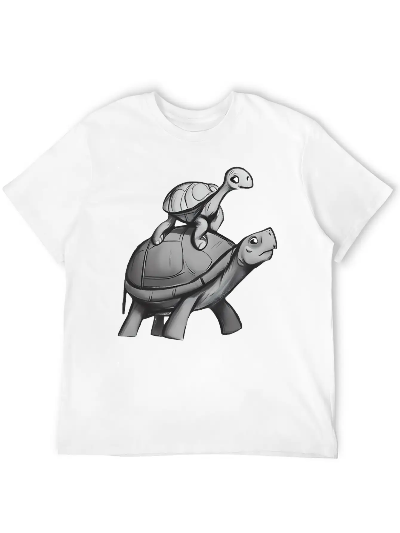 Turtle Rides On Turtle Stylish Everyday T-Shirt – Unisex Basic Cotton Tee