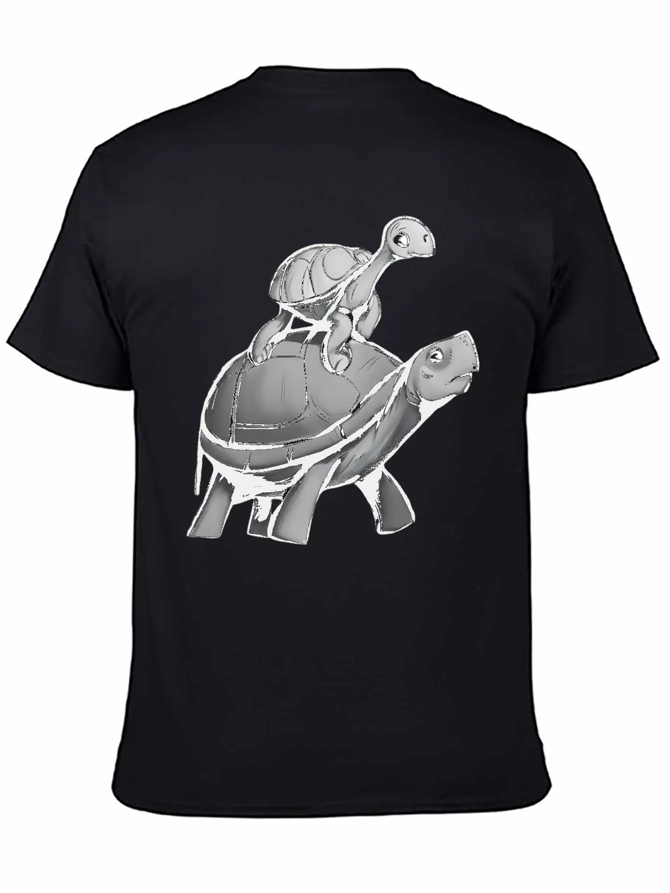 Turtle Rides On Turtle Stylish Everyday T-Shirt – Unisex Basic Cotton Tee