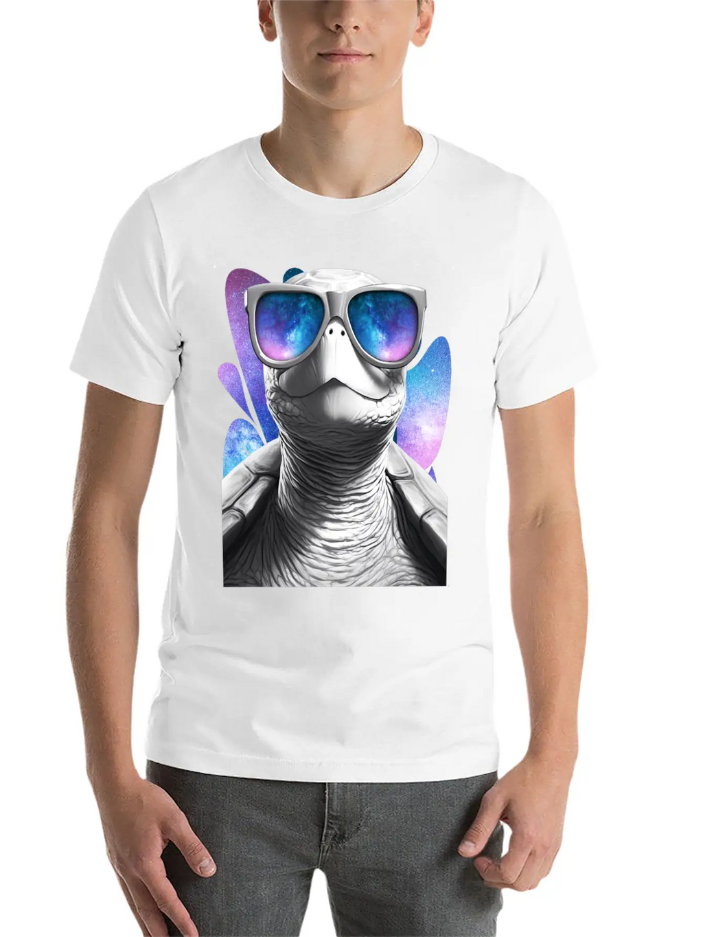 Turtle Space Glasses Vaporwave Galaxy Sunglasses Basic Graphic T-Shirt – Daily Comfort In Soft Cotton