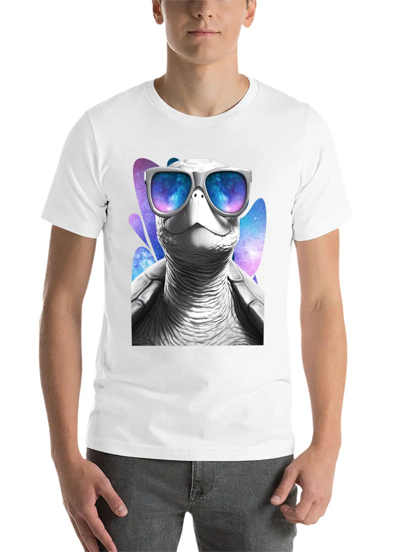 Turtle Space Glasses Vaporwave Galaxy Sunglasses Basic Graphic T-Shirt – Daily Comfort In Soft Cotton