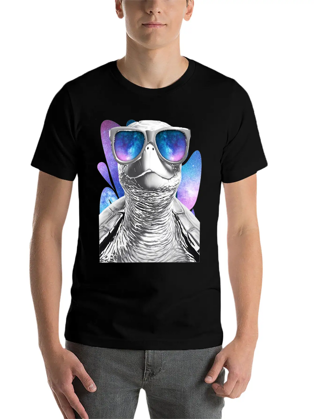 Turtle Space Glasses Vaporwave Galaxy Sunglasses Basic Graphic T-Shirt – Daily Comfort In Soft Cotton