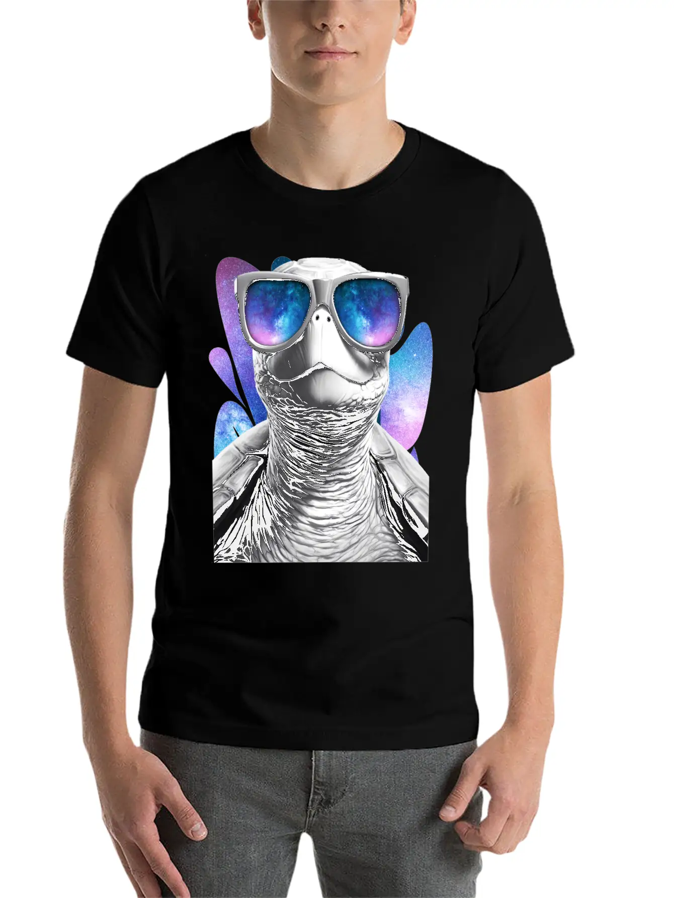 Turtle Space Glasses Vaporwave Galaxy Sunglasses Basic Graphic T-Shirt – Daily Comfort In Soft Cotton