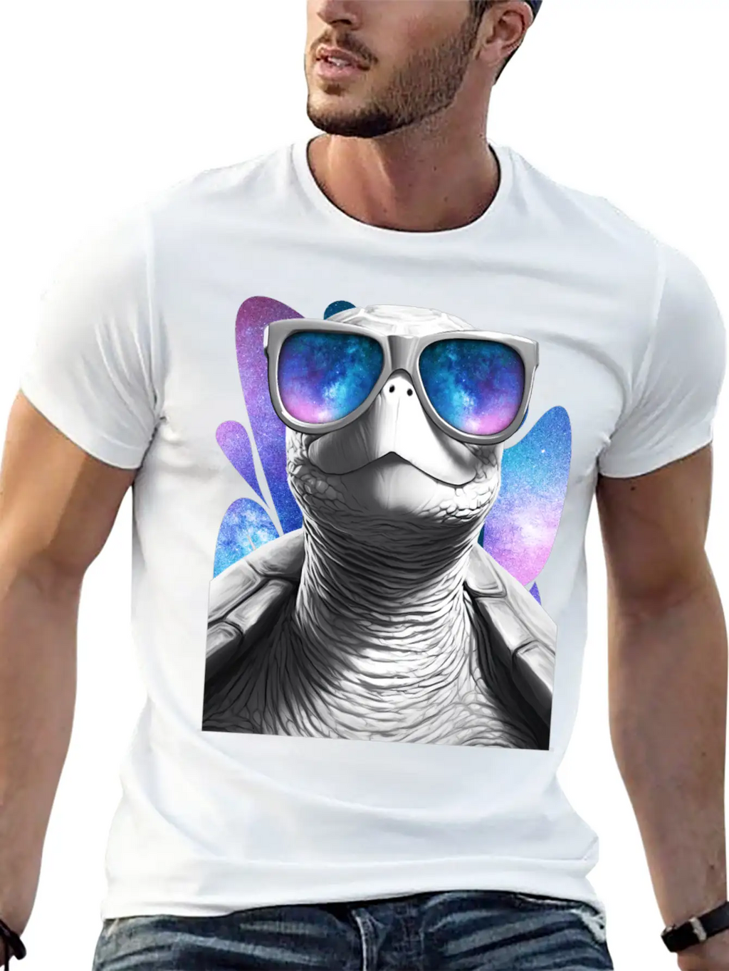 Turtle Space Glasses Vaporwave Galaxy Sunglasses Basic Graphic T-Shirt – Daily Comfort In Soft Cotton