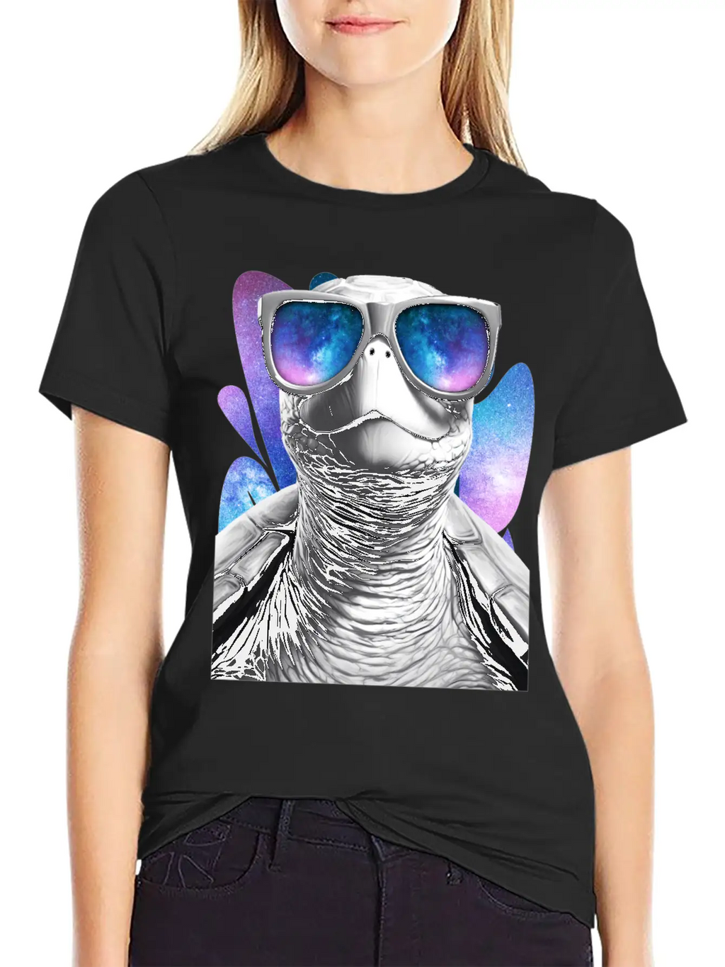 Turtle Space Glasses Vaporwave Galaxy Sunglasses Basic Graphic T-Shirt – Daily Comfort In Soft Cotton