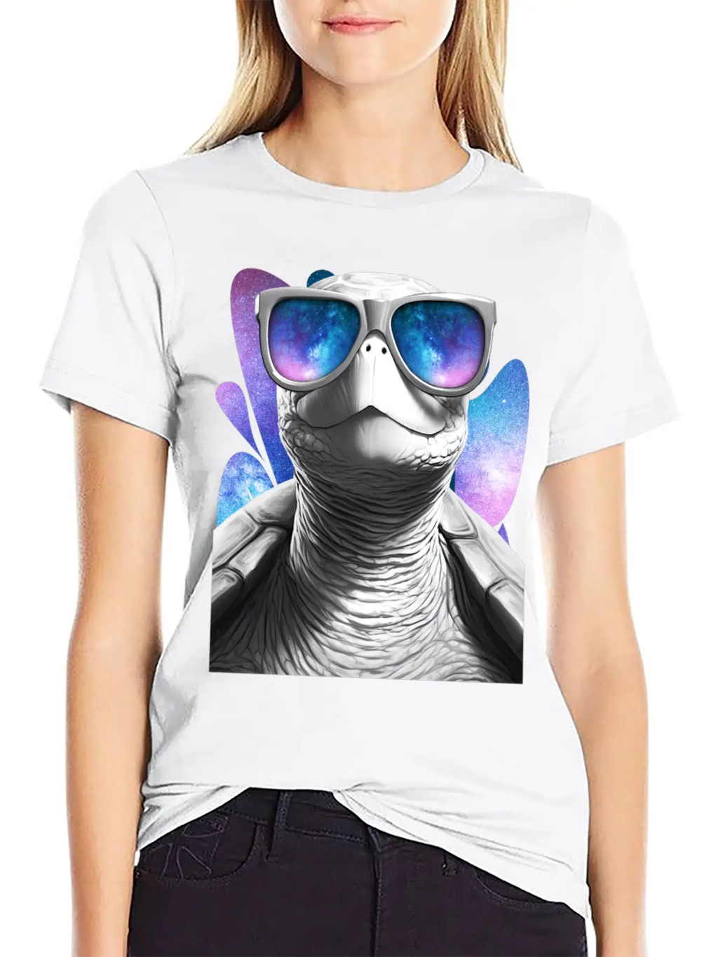 Turtle Space Glasses Vaporwave Galaxy Sunglasses Basic Graphic T-Shirt – Daily Comfort In Soft Cotton
