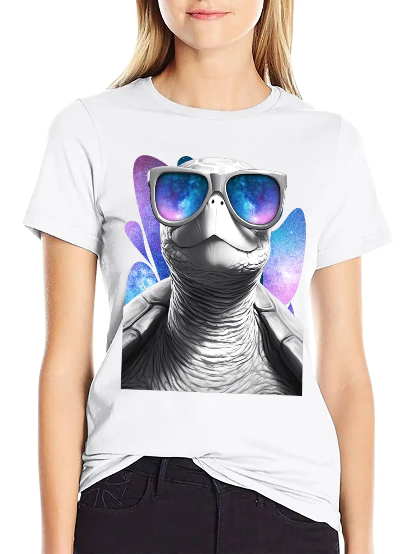 Turtle Space Glasses Vaporwave Galaxy Sunglasses Basic Graphic T-Shirt – Daily Comfort In Soft Cotton