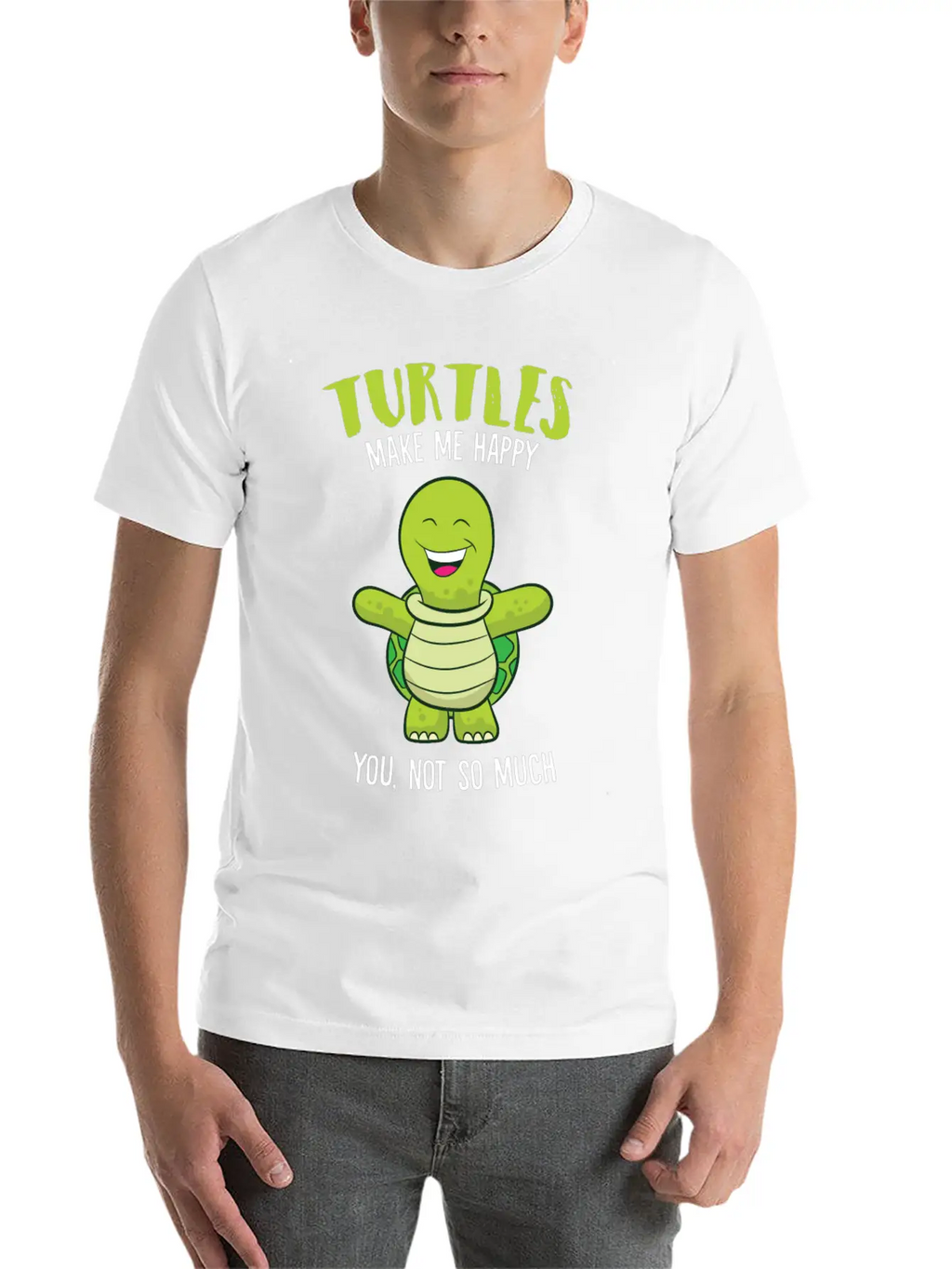 Turtles Make Me Happy Funny Turtle Relaxed Everyday Tee – Lightweight And Durable Cotton