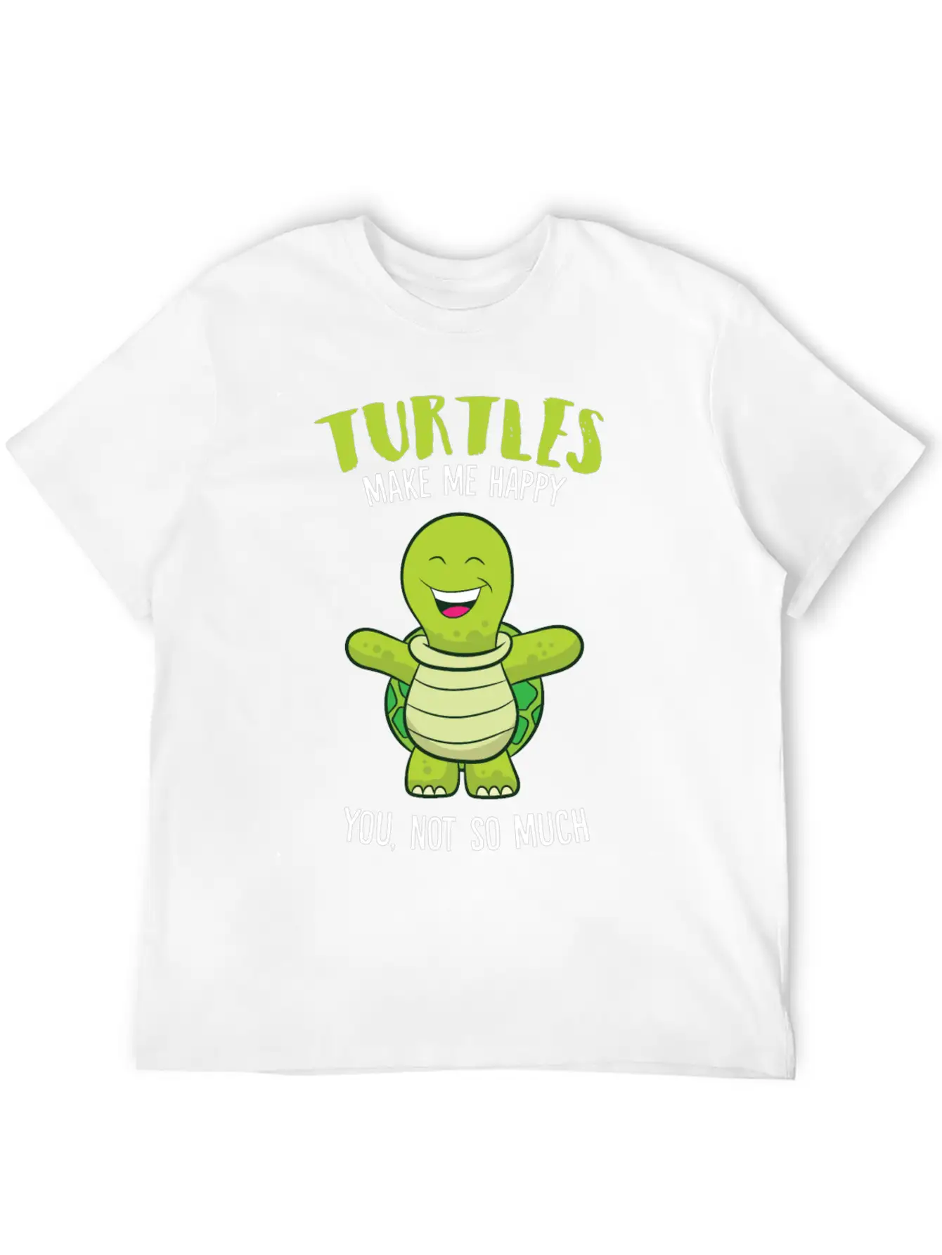 Turtles Make Me Happy Funny Turtle Relaxed Everyday Tee – Lightweight And Durable Cotton