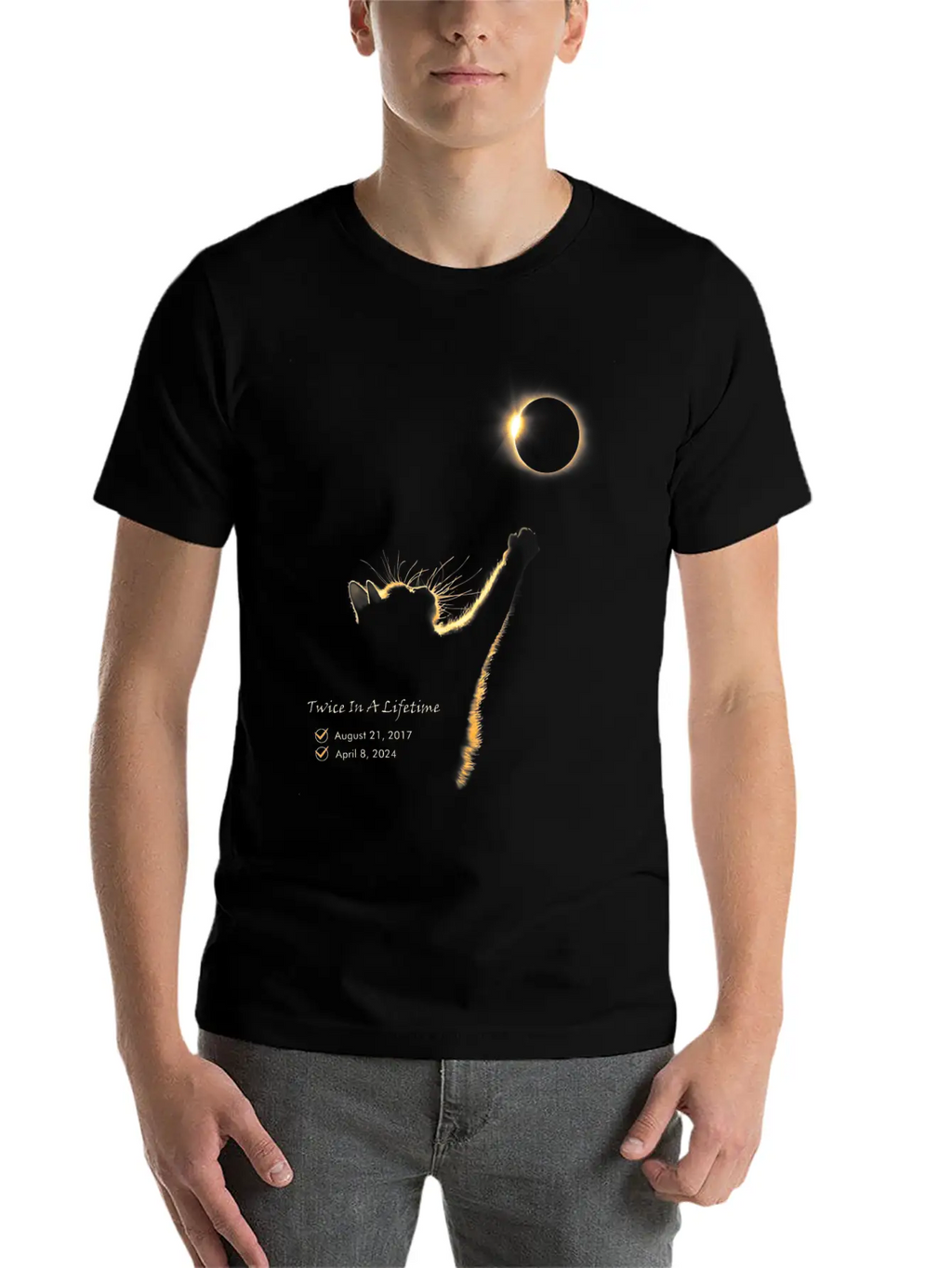 Twice In A Lifetime Total Solar Eclipse 2024 Timeless Short Sleeve Tee – Comfy And Minimalist Design
