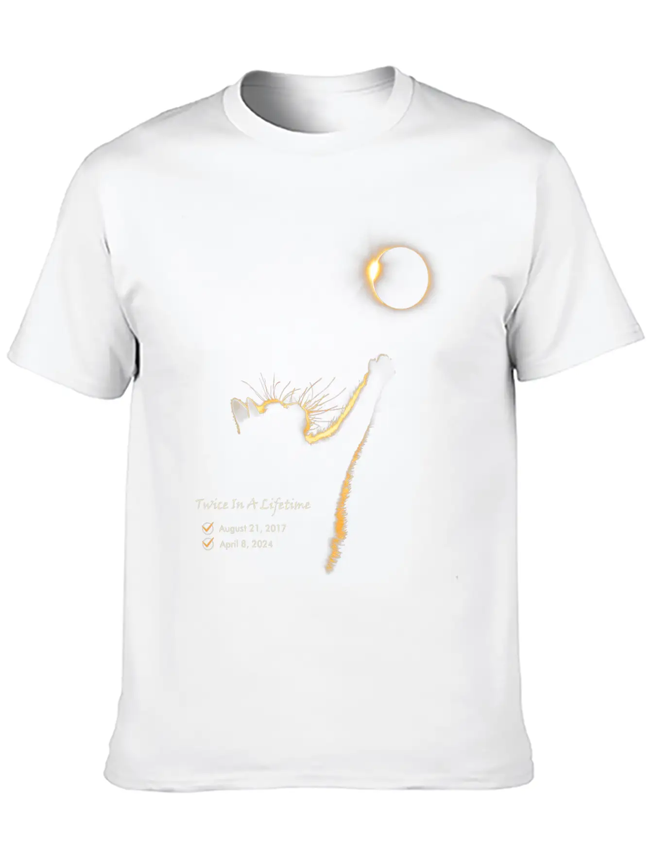 Twice In A Lifetime Total Solar Eclipse 2024 Timeless Short Sleeve Tee – Comfy And Minimalist Design