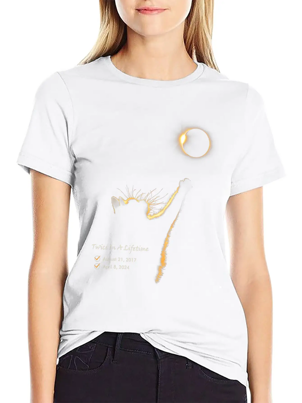 Twice In A Lifetime Total Solar Eclipse 2024 Timeless Short Sleeve Tee – Comfy And Minimalist Design