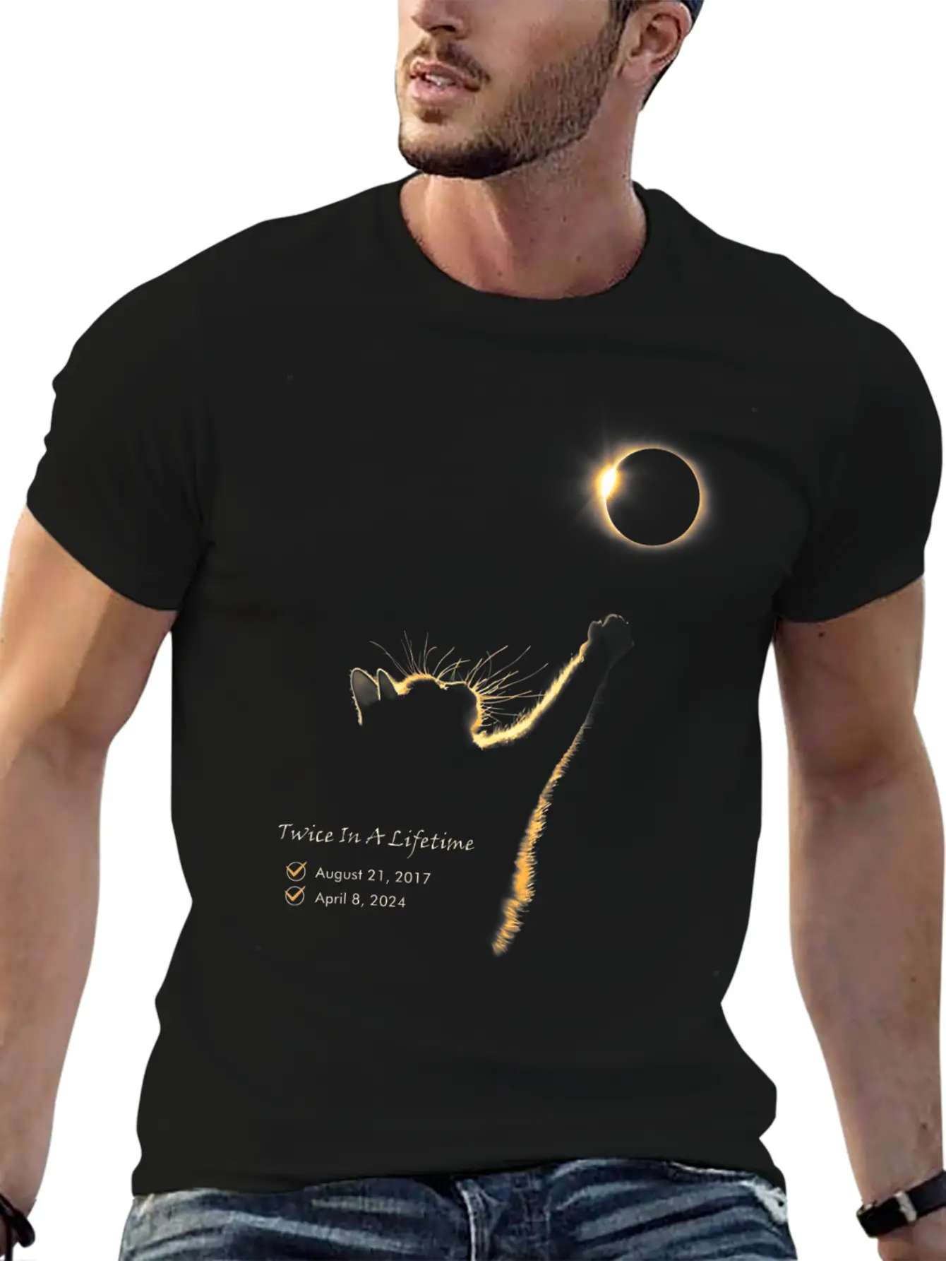 Twice In A Lifetime Total Solar Eclipse 2024 Timeless Short Sleeve Tee – Comfy And Minimalist Design