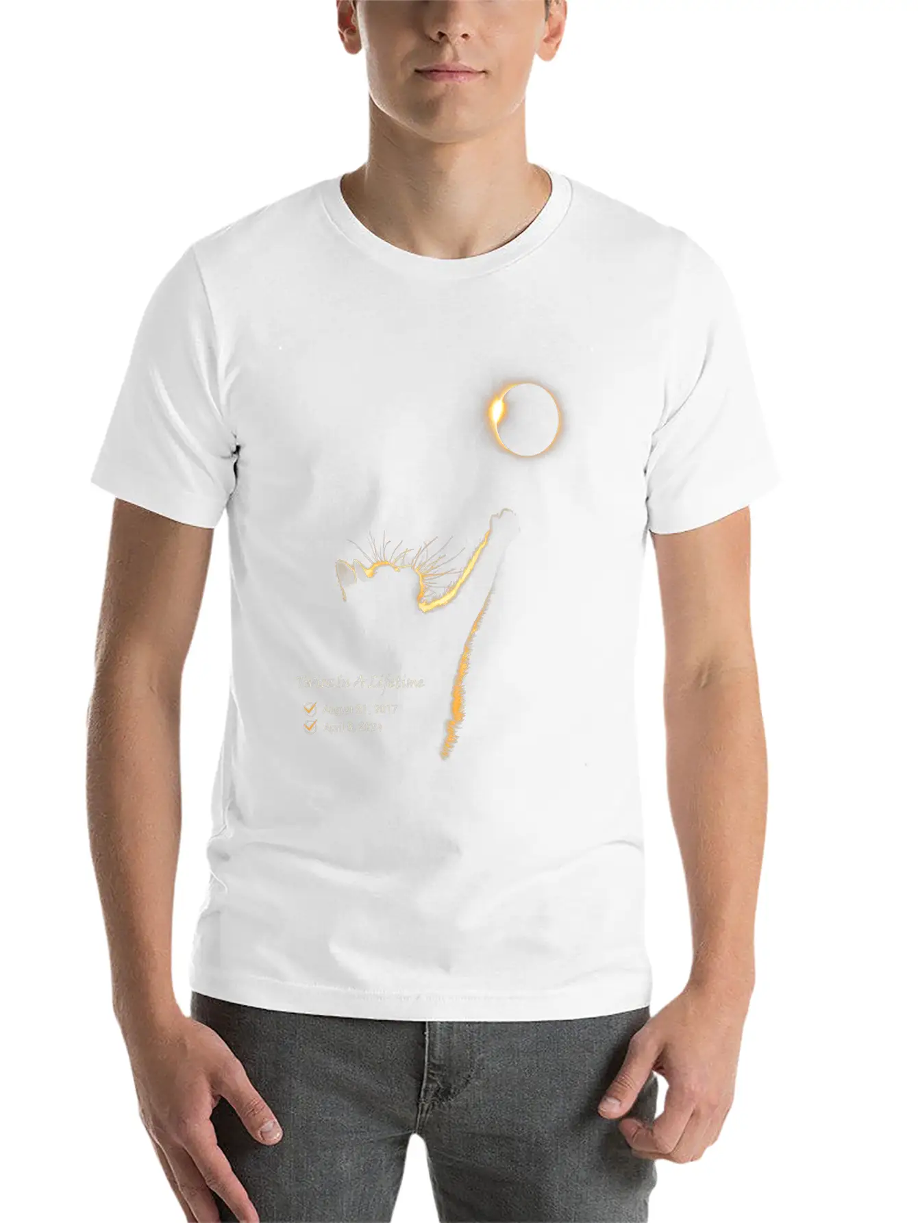 Twice In A Lifetime Total Solar Eclipse 2024 Timeless Short Sleeve Tee – Comfy And Minimalist Design