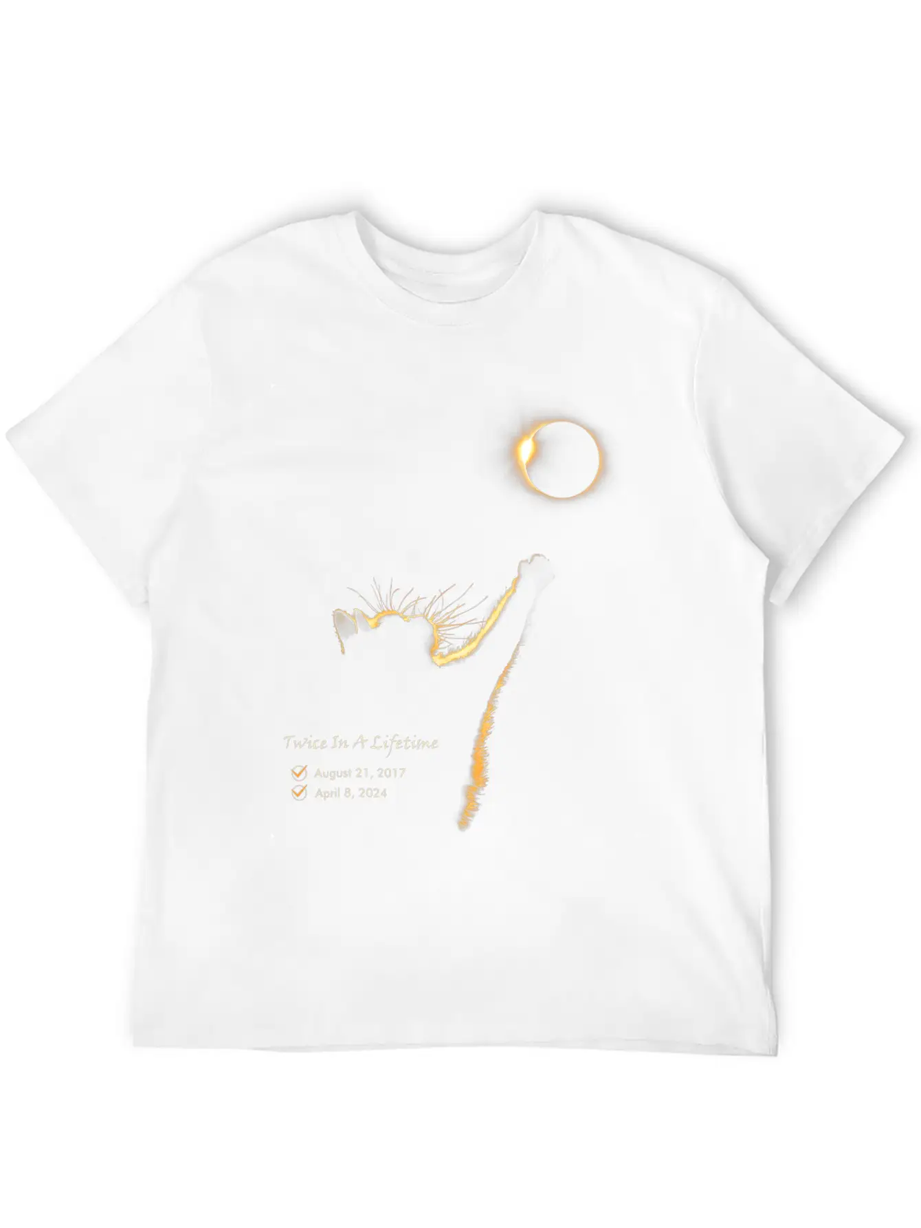 Twice In A Lifetime Total Solar Eclipse 2024 Timeless Short Sleeve Tee – Comfy And Minimalist Design