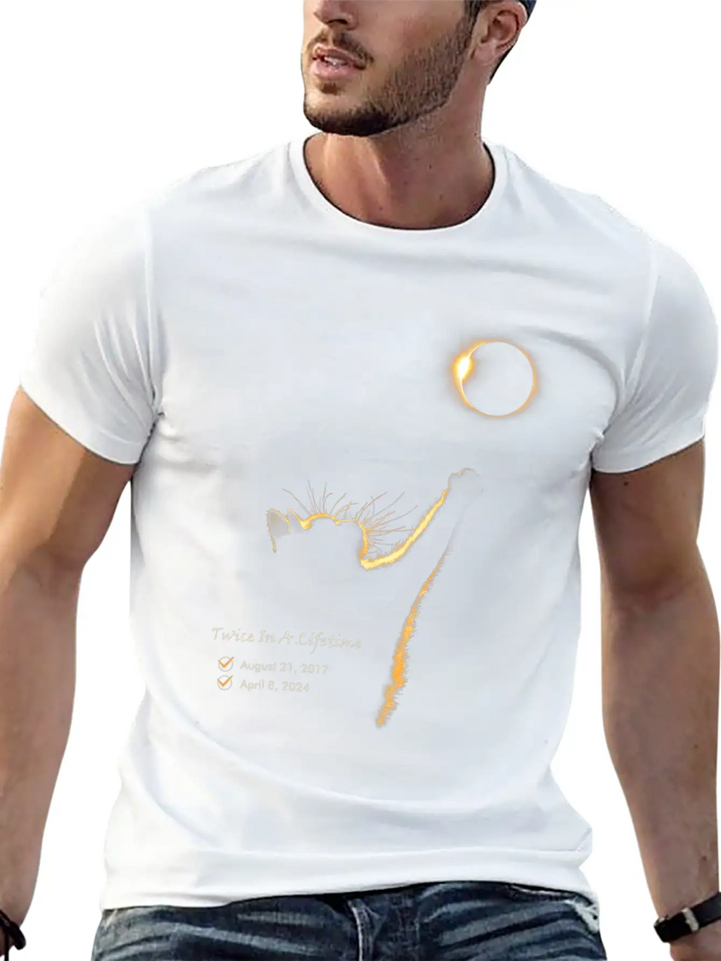 Twice In A Lifetime Total Solar Eclipse 2024 Timeless Short Sleeve Tee – Comfy And Minimalist Design
