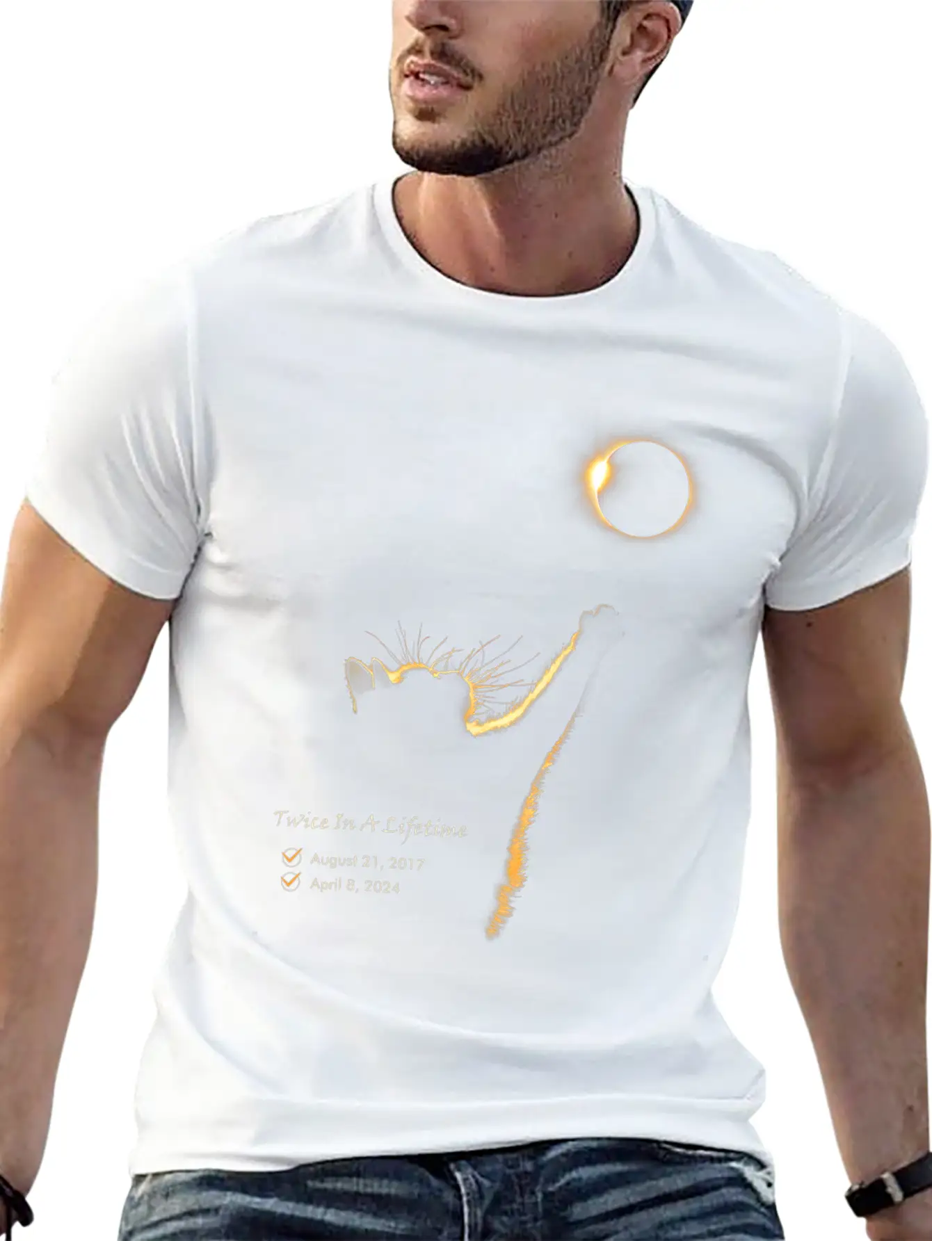 Twice In A Lifetime Total Solar Eclipse 2024 Timeless Short Sleeve Tee – Comfy And Minimalist Design