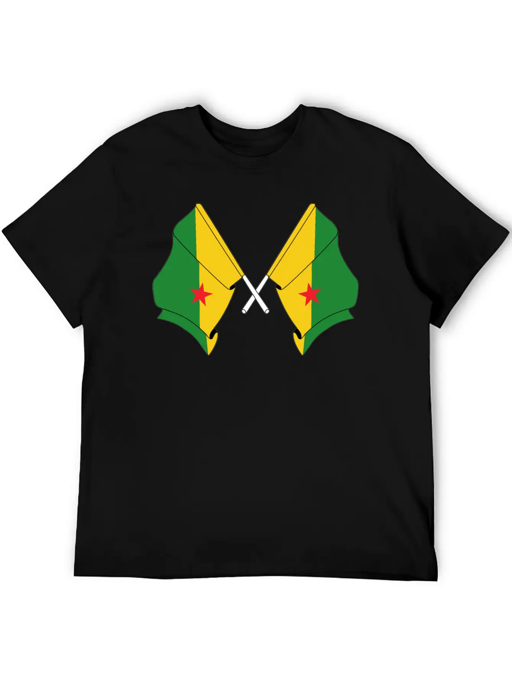 Two Crossed Flags Of French Guiana Relaxed Everyday Tee – Lightweight And Durable Cotton