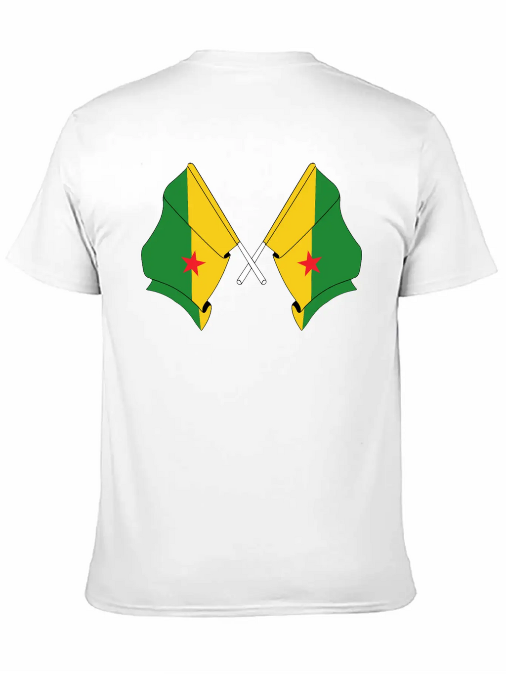 Two Crossed Flags Of French Guiana Relaxed Everyday Tee – Lightweight And Durable Cotton