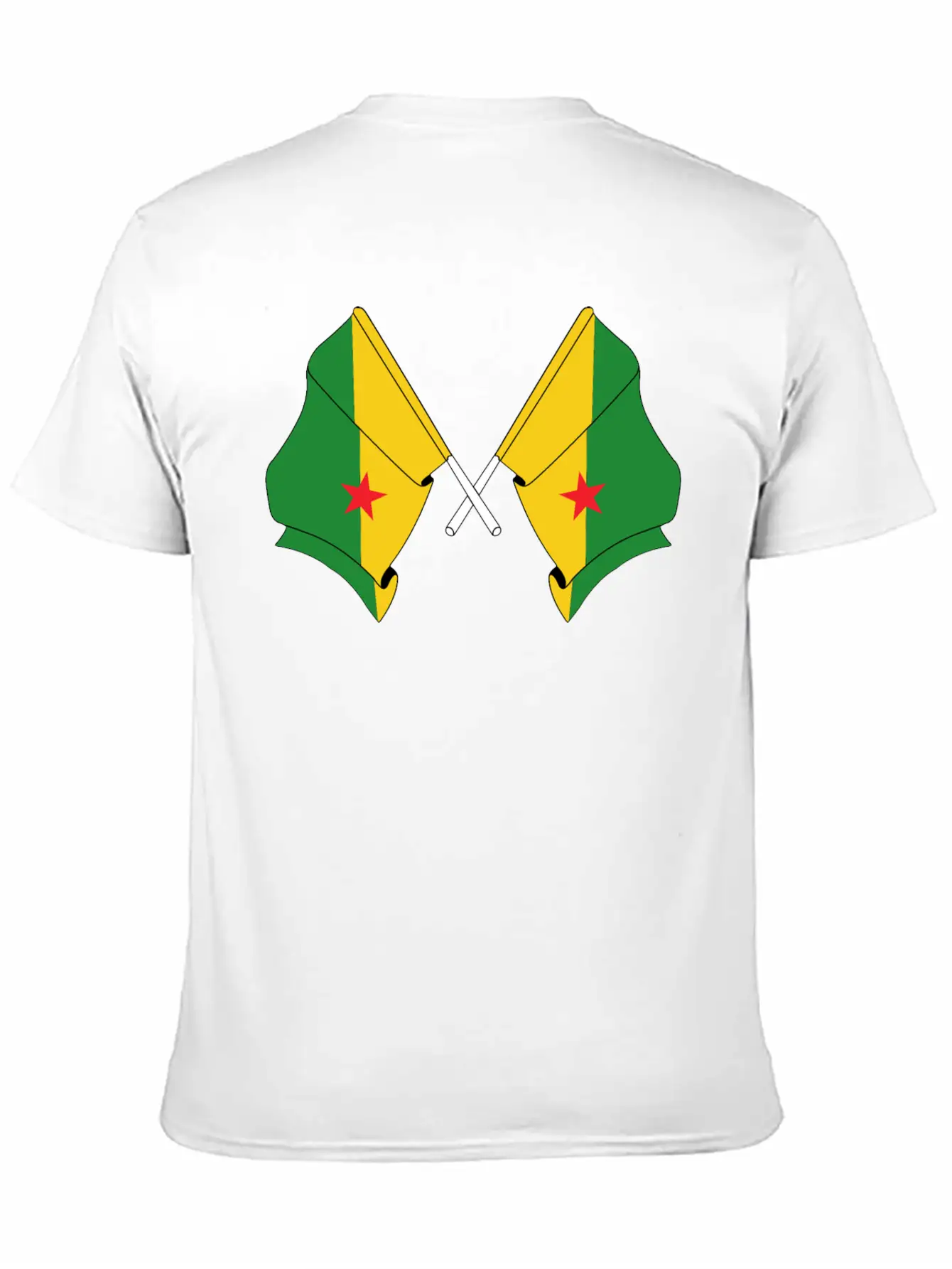 Two Crossed Flags Of French Guiana Relaxed Everyday Tee – Lightweight And Durable Cotton