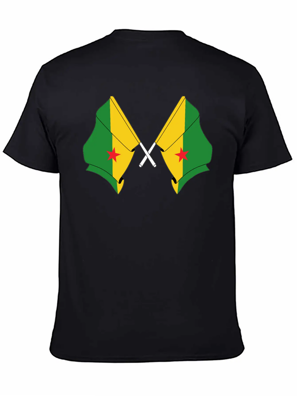 Two Crossed Flags Of French Guiana Relaxed Everyday Tee – Lightweight And Durable Cotton
