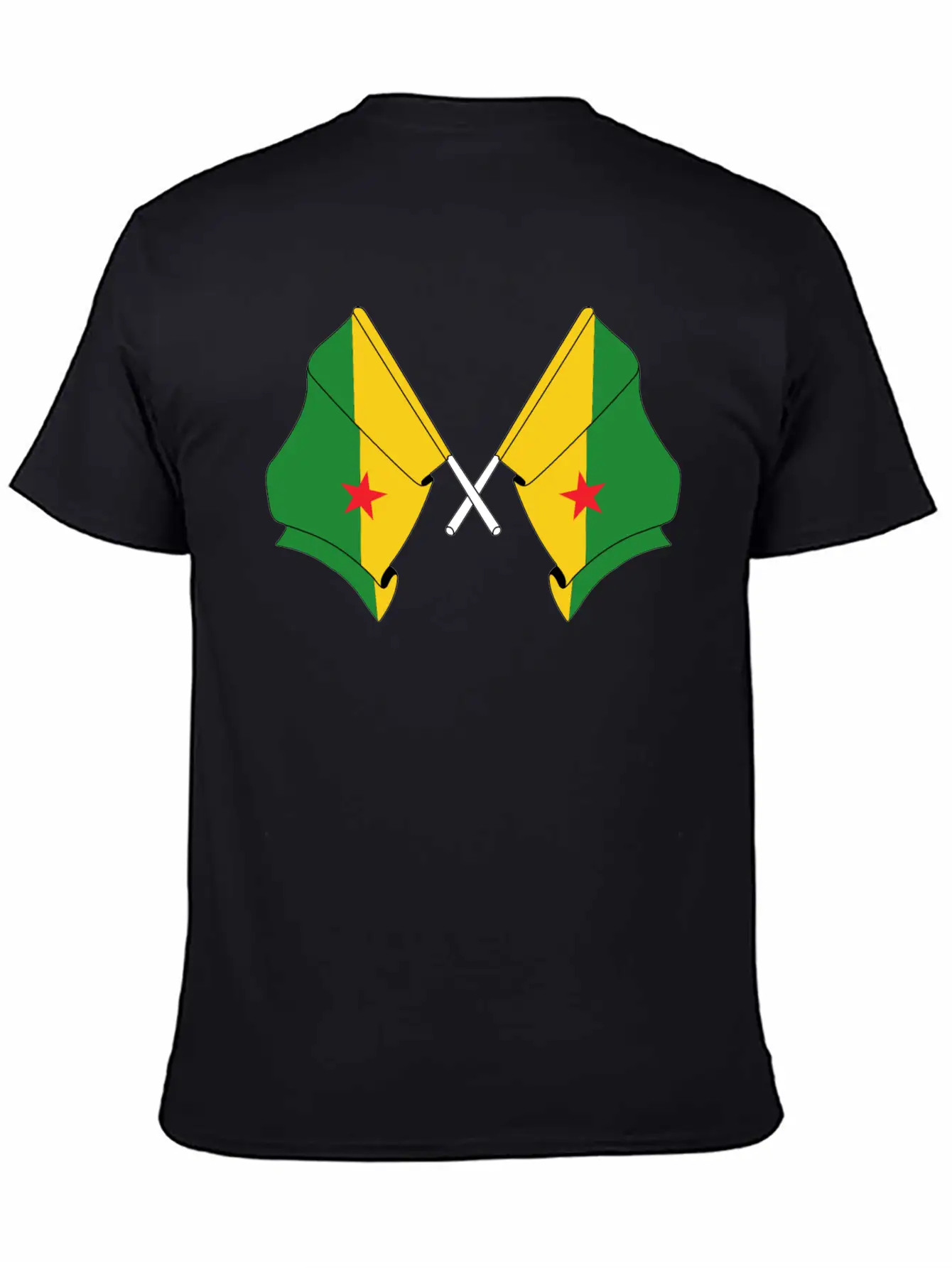 Two Crossed Flags Of French Guiana Relaxed Everyday Tee – Lightweight And Durable Cotton