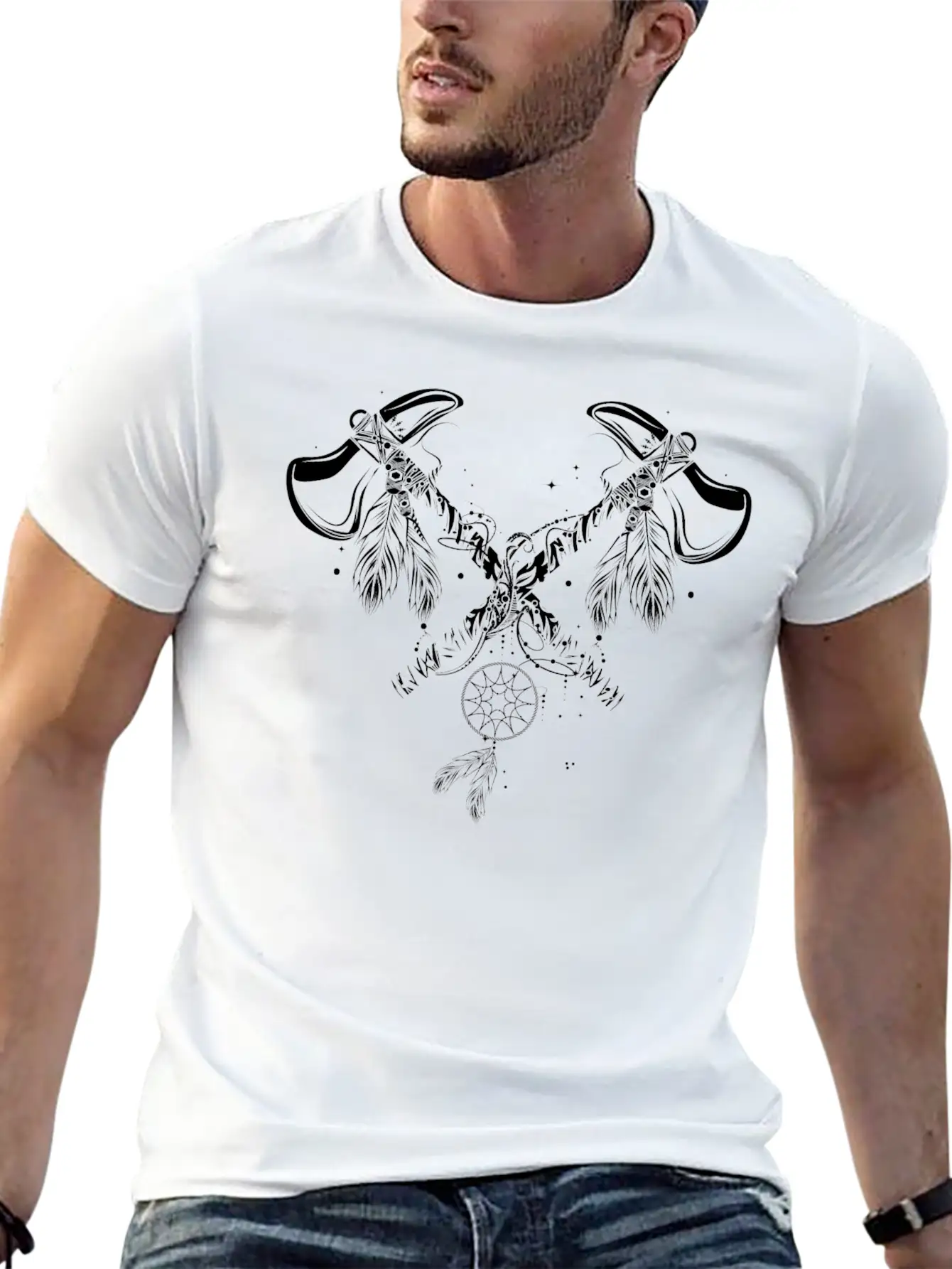 Two Crossed Tomahawks Basic Graphic T-Shirt – Daily Comfort In Soft Cotton